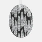 Feathboho: Schwarzweißmuster Ornament Aus Glas (Vorderseite links)
