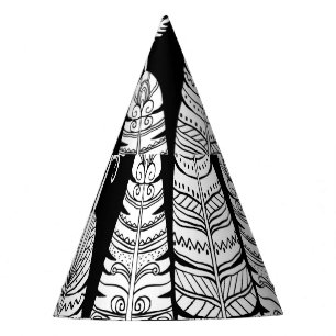 Feathboho: Schwarzweißmuster Partyhütchen
