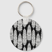 Feathboho: Schwarzweißmuster Schlüsselanhänger (Vorderseite)