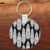 Feathboho: Schwarzweißmuster Schlüsselanhänger (Vorderseite)