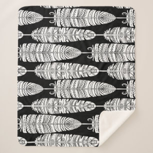 Feathboho: Schwarzweißmuster Sherpadecke