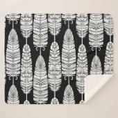 Feathboho: Schwarzweißmuster Sherpadecke (Vorderseite (Horizontal))