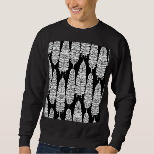 Feathboho: Schwarzweißmuster Sweatshirt