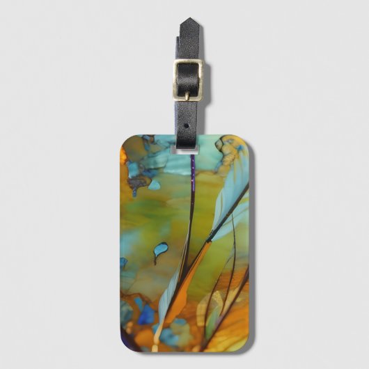 Feather Abstrakt AI Art Gepäckanhänger (Vorderseite Vertikal)