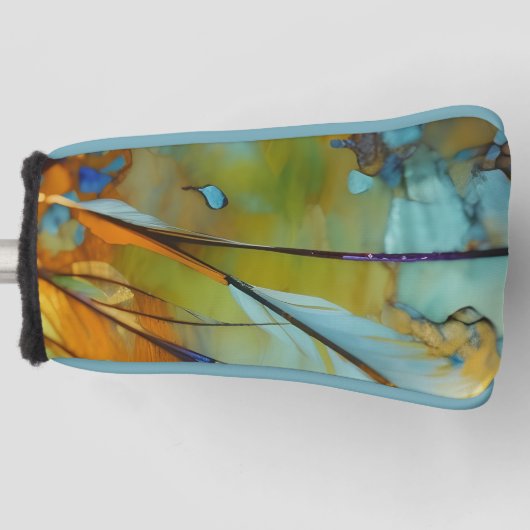 Feather Abstrakt AI Art Golf Headcover (Vorderseite)