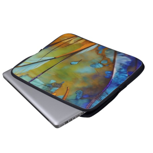 Feather Abstrakt AI Art Laptopschutzhülle (Vorne Knopf)