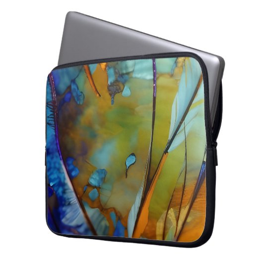 Feather Abstrakt AI Art Laptopschutzhülle (Vorderseite Links)