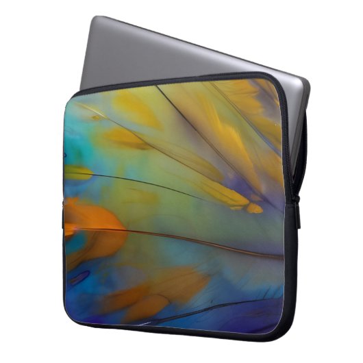 Feather Abstrakt AI Art Laptopschutzhülle (Vorderseite Links)