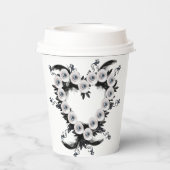 Feather and Black Pearl Heart Shape Pappbecher (Rückseite)