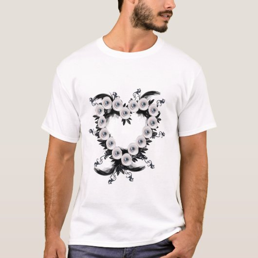 Feather and Black Pearl Heart Shape T - Shirt (Vorderseite)