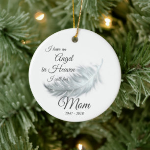 Feather Angel in Heaven Mama Weihnachten Keramik Ornament