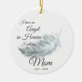 Feather Angel in Heaven Mama Weihnachten Keramik Ornament (Vorne)