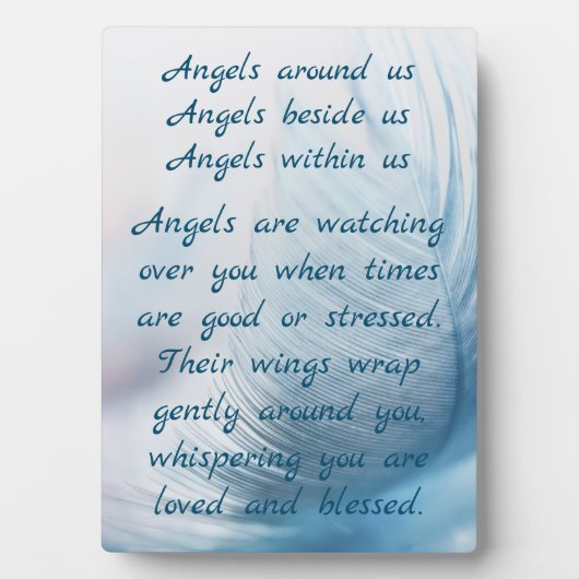 Feather Angels schauen über uns und segnen Fotoplatte (Vorderseite)