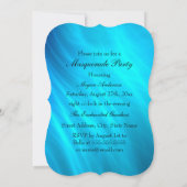 Feather Aquamarin Gold Masquerade Party Einladung (Rückseite)