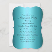 Feather Aquamarin & Gold Masquerade Party laden Einladung (Rückseite)