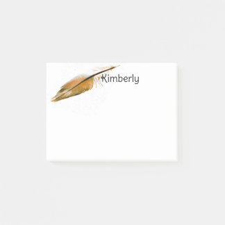  feather art brown and white personalize it  post-it klebezettel