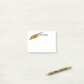  feather art brown and white personalize it  post-it klebezettel (Auf Schreibtisch)