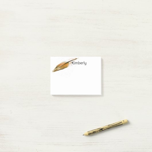  feather art brown and white personalize it  post-it klebezettel (Auf Schreibtisch)