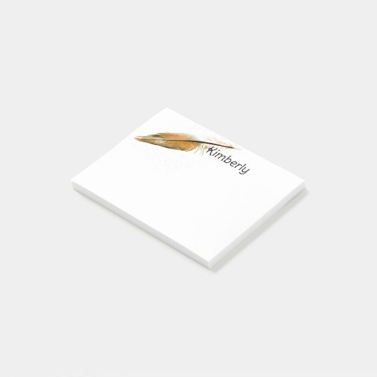  feather art brown and white personalize it  post-it klebezettel (angewinkelt)