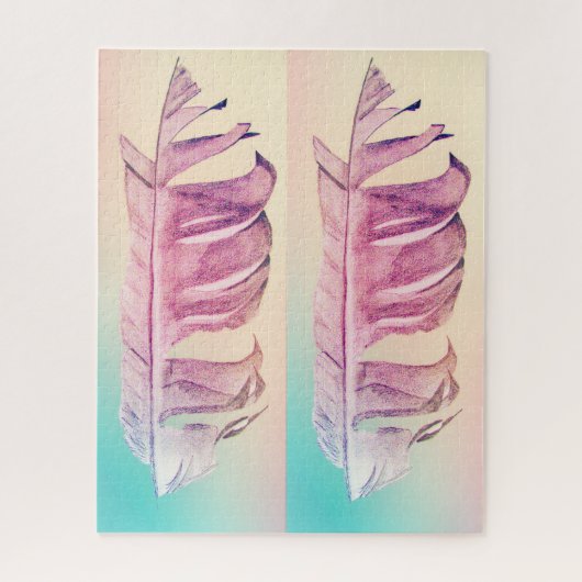Feather art funky bunt herausfordernd puzzle (Vertikal)