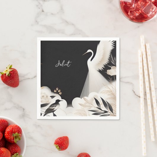 Feather Asian Sky Cloud Crane Fun Brautparty Serviette (Beispiel)