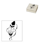 Feather Beads Tribal Boho Amulet Gummistempel (Stempel)