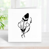 Feather Beads Tribal Boho Amulet Gummistempel