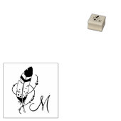 Feather Beads Tribal Boho Amulet Monogram 1x1 Gummistempel (Stempel)