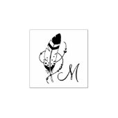 Feather Beads Tribal Boho Amulet Monogram 1x1 Gummistempel (Prägung)