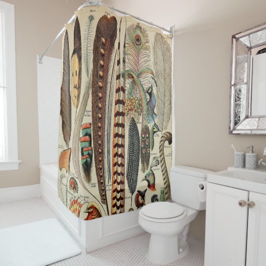 Feather Bird Wildlife Antique Feathers Duschvorhang (Beispiel)