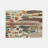 Feather Bird Wildlife Antique Feathers Fleecedecke (Vorderseite (Horizontal))