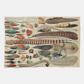 Feather Bird Wildlife Antique Feathers Geschirrtuch (Horizontal)