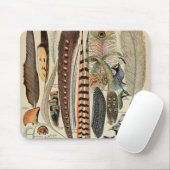 Feather Bird Wildlife Antique Feathers Mousepad (Mit Mouse)
