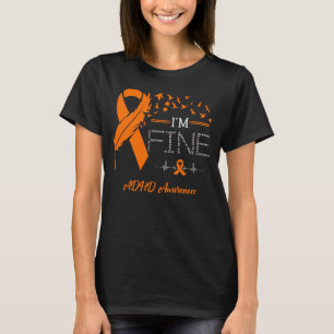 Feather Birds I'm Fine ADHD Awareness T-Shirt