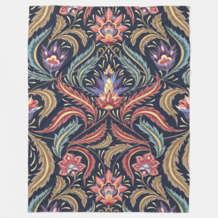 Feather-Blätter Mehrfarben-Damaskus-Tapisserie Fleecedecke