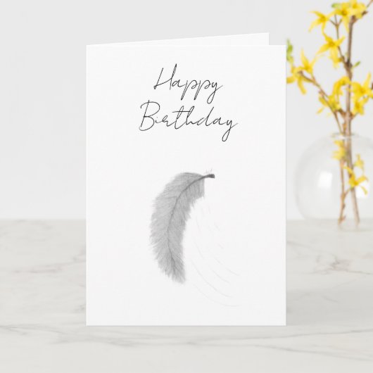 Feather blown by the wind karte (Gelbe Blume)