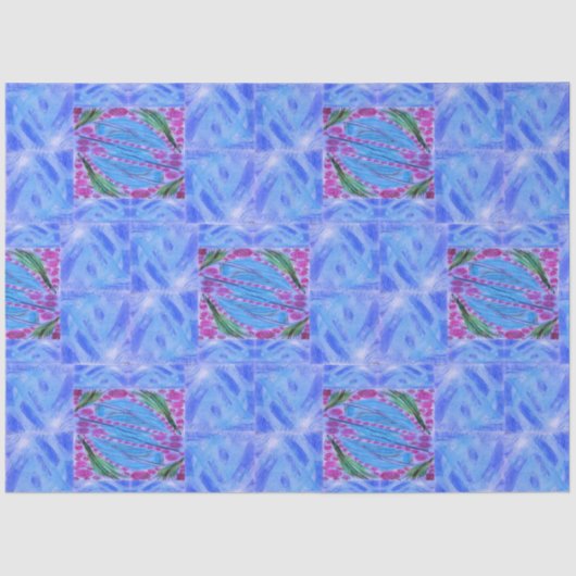 Feather blue paper seidenpapier (Vorderseite)