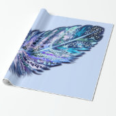 Feather Blue Wrapping Paper - Custom Colors Geschenkpapier (Ungerollt)