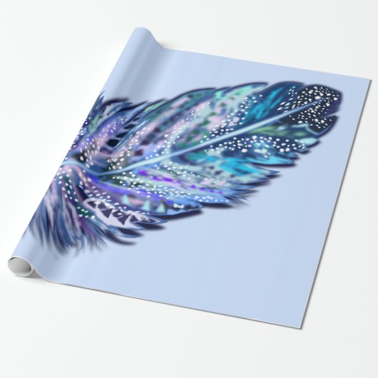Feather Blue Wrapping Paper - Custom Colors Geschenkpapier (Ungerollt)