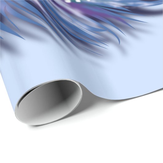 Feather Blue Wrapping Paper - Custom Colors Geschenkpapier (Rolleneckpunkt)