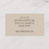 Feather Boho Girly Feminine Beige Gray Visitenkarte (Rückseite)