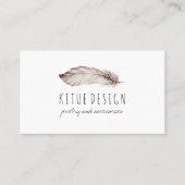 Feather Boho Girly Feminine Visitenkarte (Vorderseite)