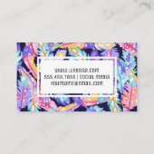 Feather Boho Modernes Muster Visitenkarte (Rückseite)