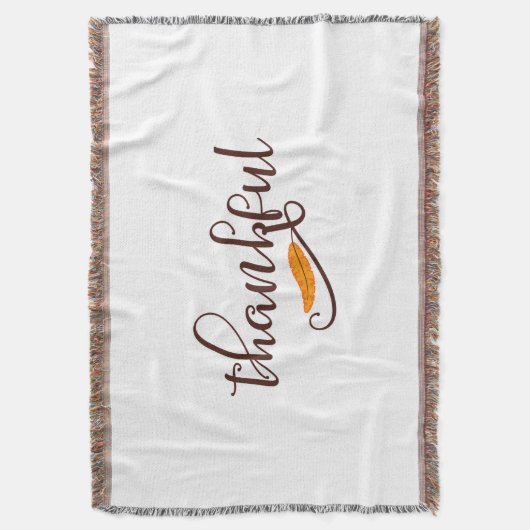 Feather Boho Native Thankful Typografy Decke (Vorderseite Vertikal)