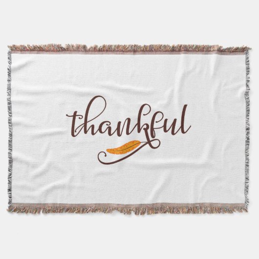 Feather Boho Native Thankful Typografy Decke (Vorderseite)