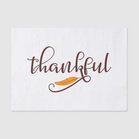 Feather Boho Native Thankful Typografy Seidenpapier (Vorderseite)