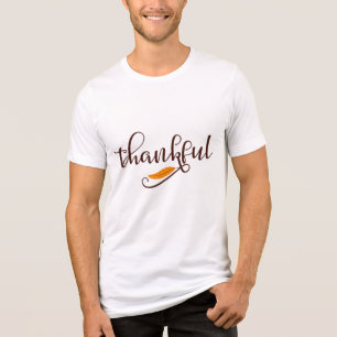 Feather Boho Native Thankful Typografy Tri-Blend Shirt