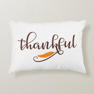 Feather Boho Native Thankful Typografy Zierkissen