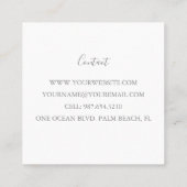 Feather Business Card Quadratische Visitenkarte (Rückseite)