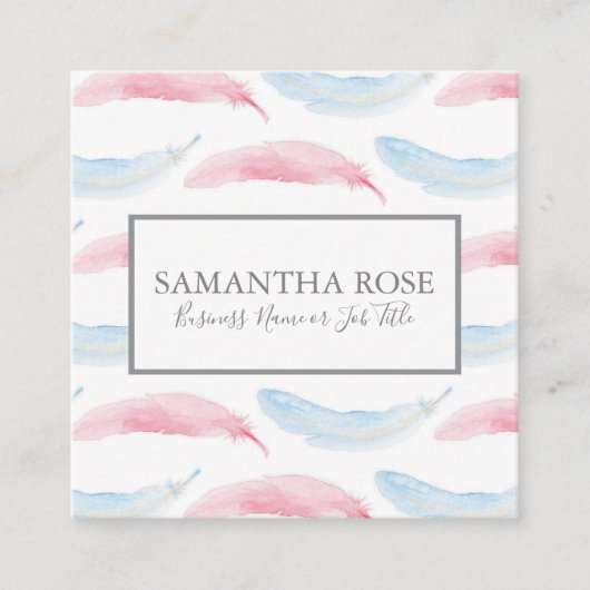 Feather Business Card Quadratische Visitenkarte (Vorderseite)